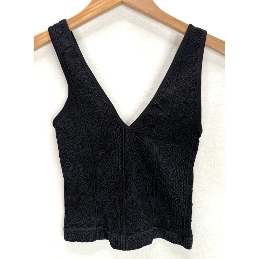 Out From Under Women's Plunge Seamless Jacquard Crop Tank Top Size‎ Medium NWT